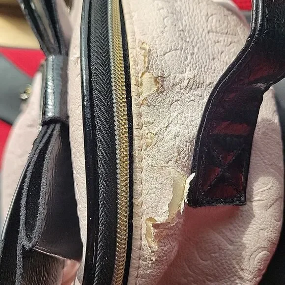 Betsey Johnson Mini Backpack Handbag Pink with Black Bow - Picture 2 of 12